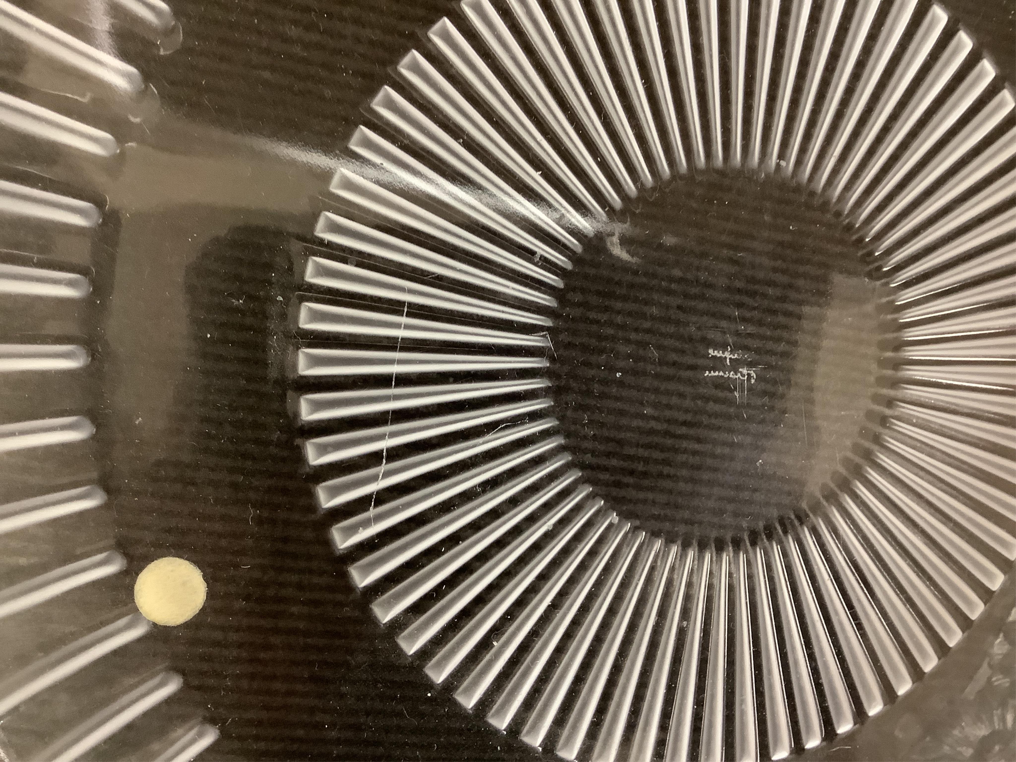 A Lalique ‘Marguerites’ shallow glass bowl, signed to the base, 33cm in diameter